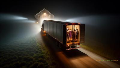 Backed up to the drop. Trailer door open. Nothing but fog and plastic stares.