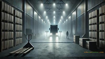 Motion lights flicked on, one by one… from the back of the warehouse.