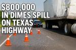 Truck flips, $800,000 in dimes hit the pavement — Texas highway turned silver as drivers sat for hours.