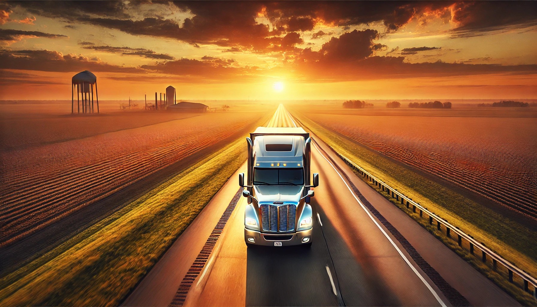 A powerful semi-truck cruises through Mississippi’s open highways, hauling freight across the heart of the South