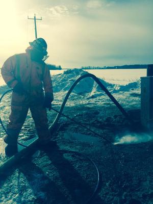 Hydrovacing in -49F Fort McMurray, Alberta Canada