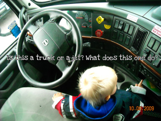 the little guy got to see the truck