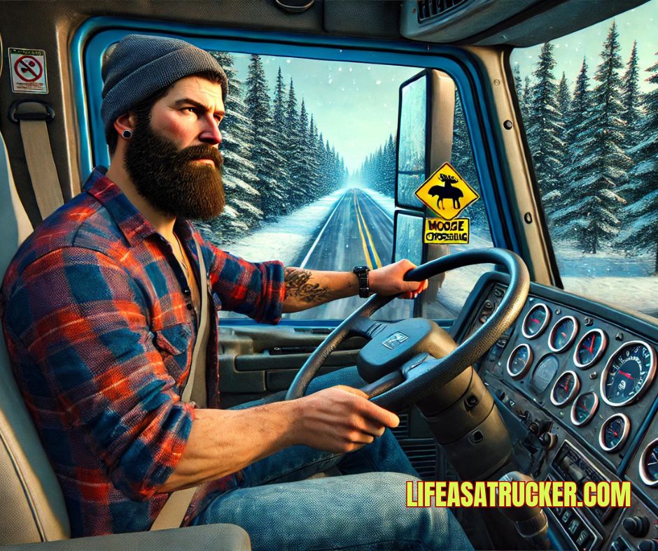Endless miles of snow-covered highways, towering pines, and the determination of a true Maine trucker behind the wheel