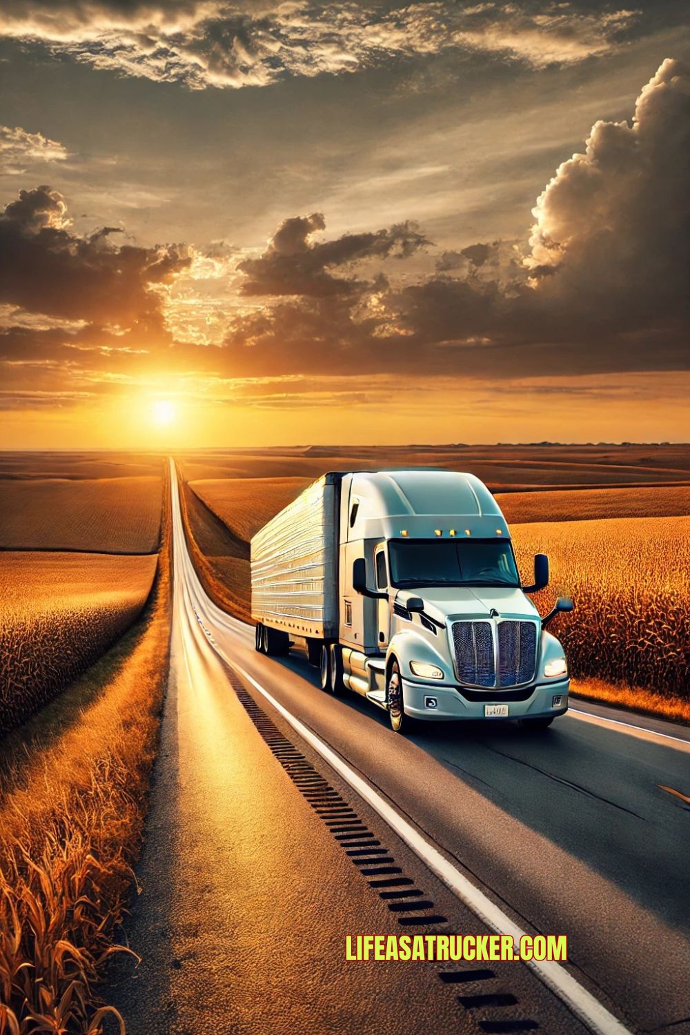 From sunrise to sunset, the Nebraska trucking grind never stops. 🌅🚛 Would you take on these long, straight highways?