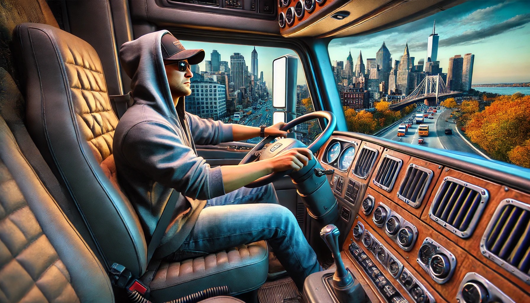 Skyscrapers in the mirror, mountains on the horizon. Trucking in New York is a ride through extremes