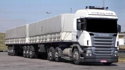 cabover with 2 trailors