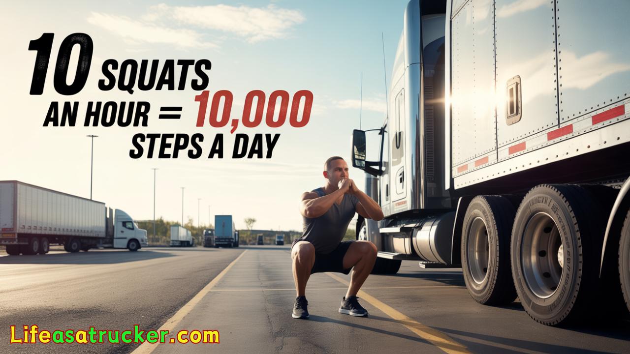 Trucker Doing his Squats Outside Truck