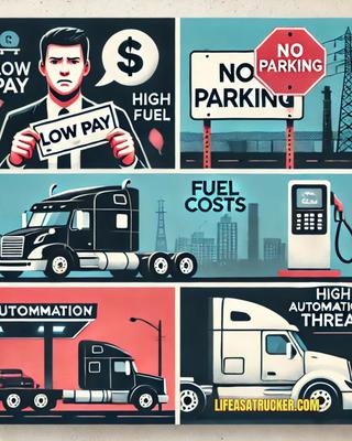 Truckers’ Toughest Battles: Low Pay, Fuel Costs, Parking & Automation