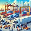 The new hustle: Short-haul trucks lining up for fast-turn deliveries in a city that never stops moving.