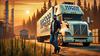 A confident driver checks his reefer rig near a seafood plant, embracing Burnsed’s strategic shift.