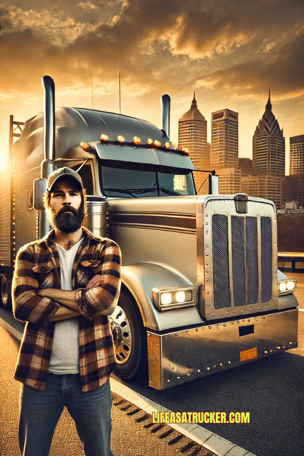 Navigating the busy highways of Maryland, this determined trucker keeps the freight moving with skill and focus