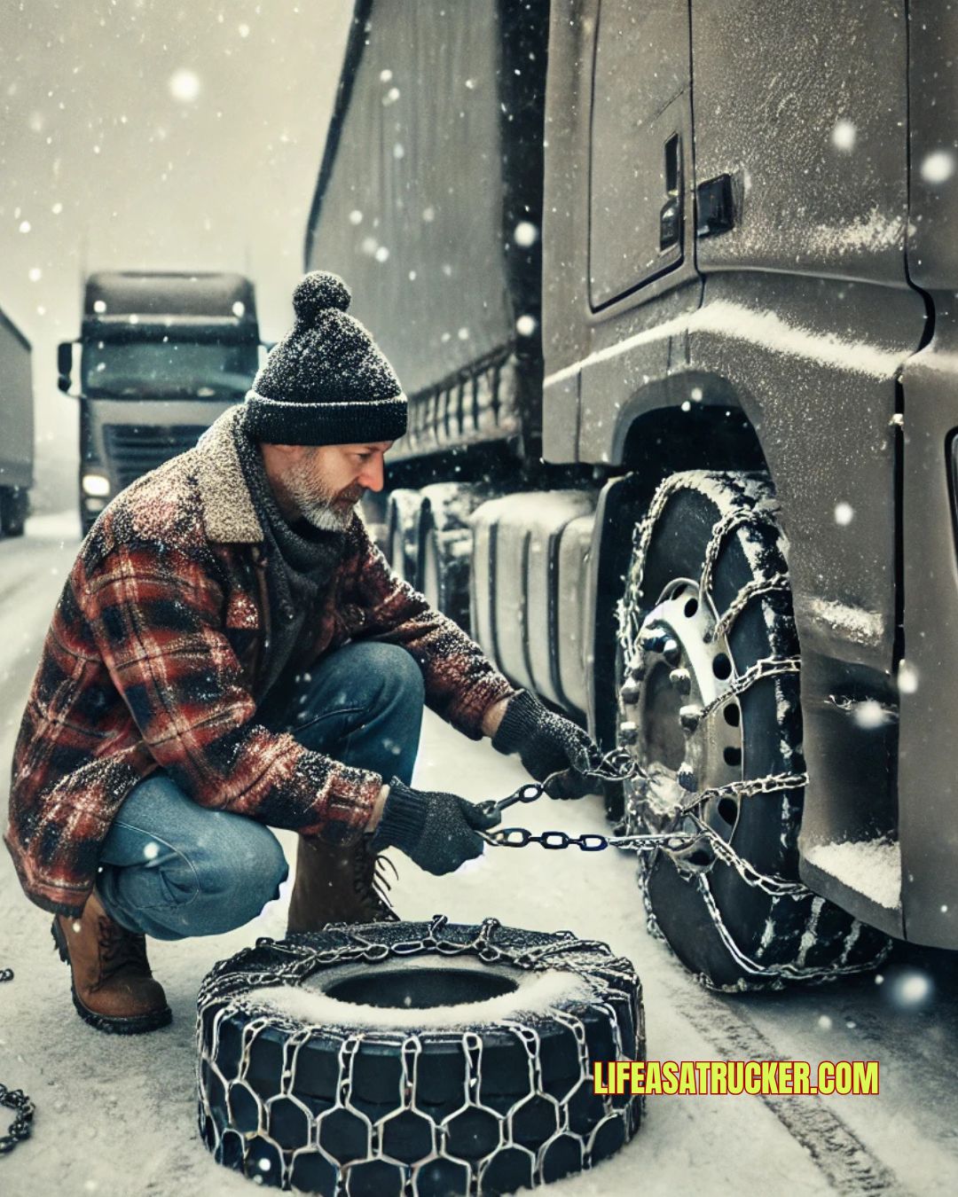 Real truckers don’t wait for the sign. Chain up early. Roll safe.