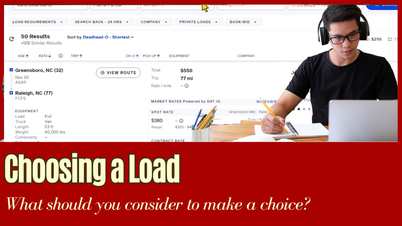 Choosing a Load from the Load Board