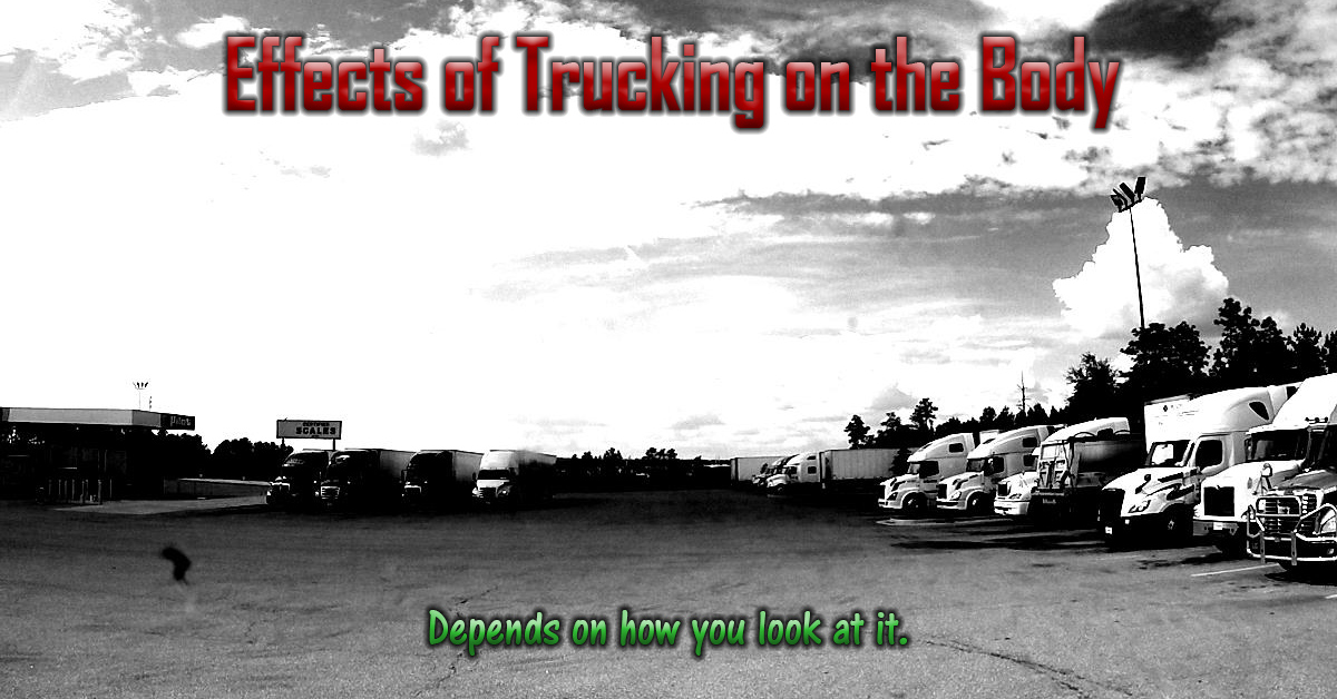 Effects of trucking on the body can be difficult to assess.  The main things are to get up out of the seat, move around, eat healthy, get proper rest.