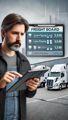 Scroll, scroll… still no good loads. The hustle’s real when rates drop and miles vanish. This is what a freight recession looks like from the cab