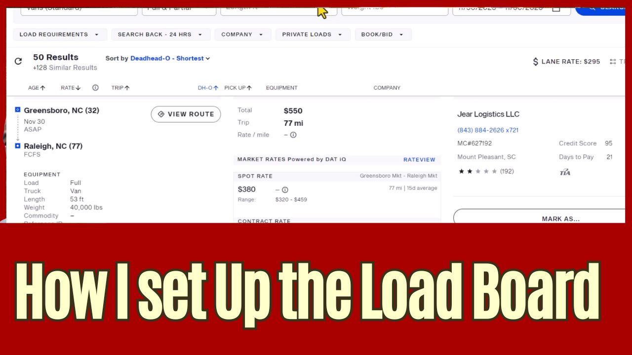 How i set up and use the load board