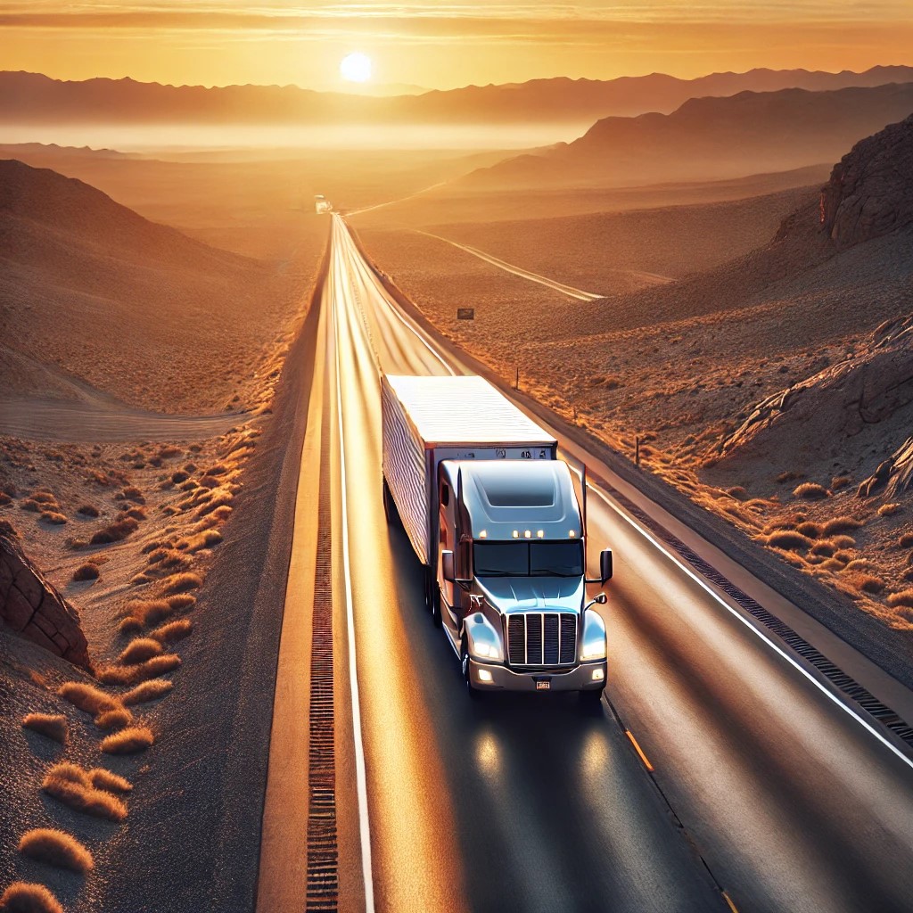 Rolling through the Nevada desert—where the open road meets the golden sunset. 