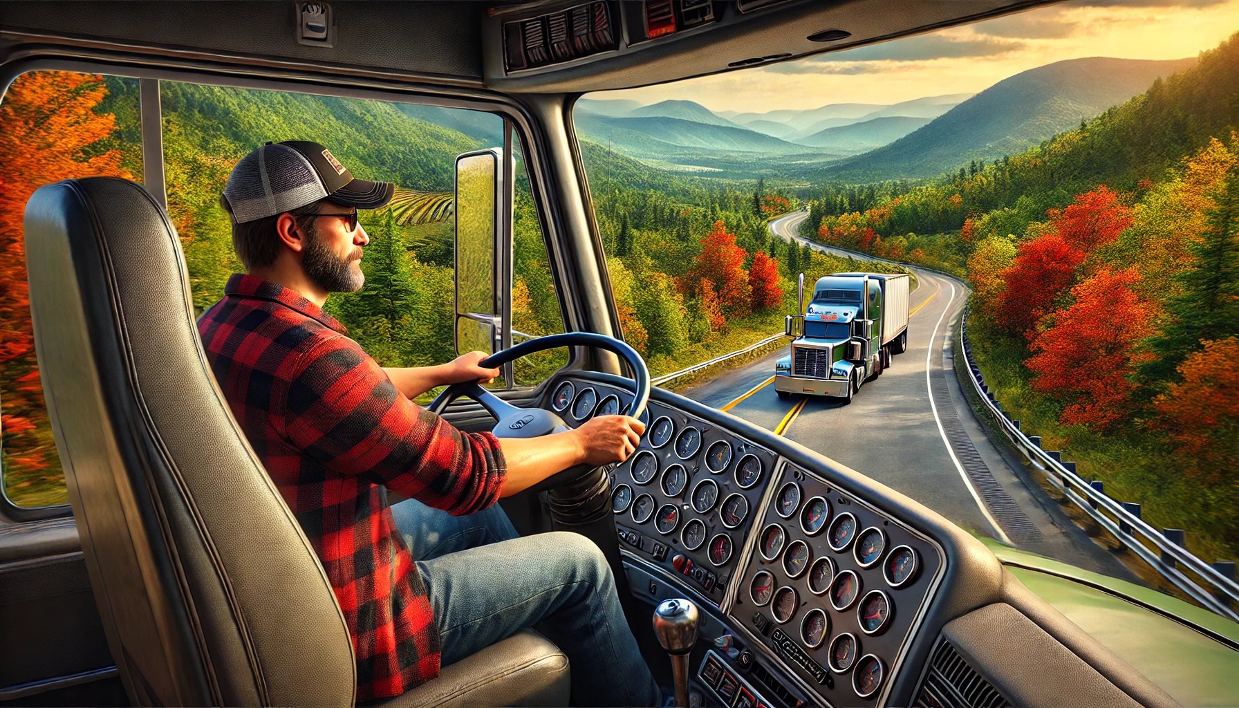 The open road, the autumn breeze, and a rig built for the journey. Trucking through New Hampshire never looked better!