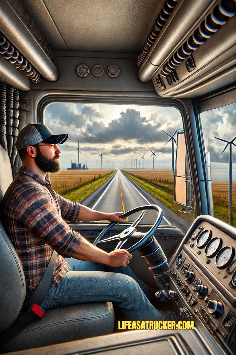 The road’s straight, the sky’s wide, and the hustle never quits—trucking Oklahoma style. 