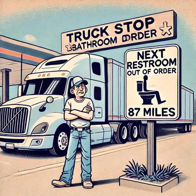 You’ve got 300 miles of bladder and only 87 miles to the next bathroom. Good luck