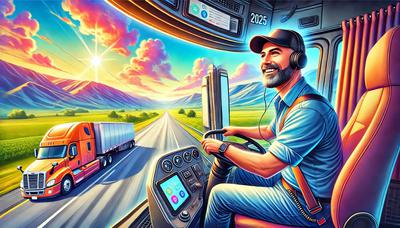 Modern cab. Open highway. Zero office drama. This is why we still roll.”