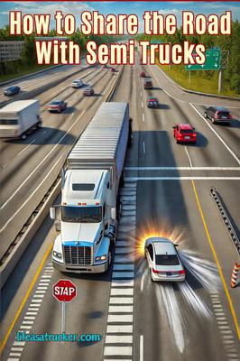 Car and Semi trucking on the interstate