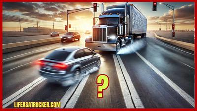 Car and Semi Faceoff on Interstate
