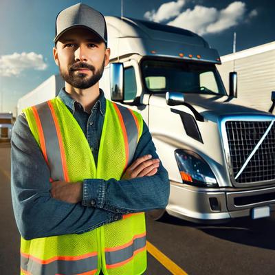 Proud and Ready: A trucker stands tall, keeping America moving one mile at a time.