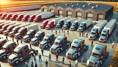 Students on CDL training campus